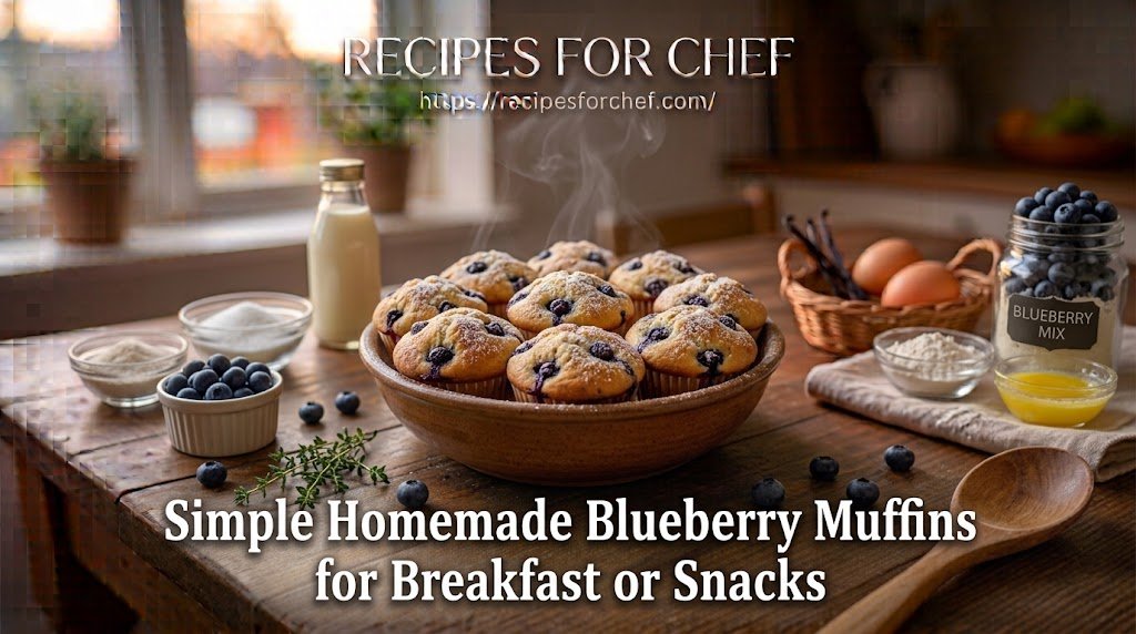 Simple Homemade Blueberry Muffins for Breakfast or Snacks