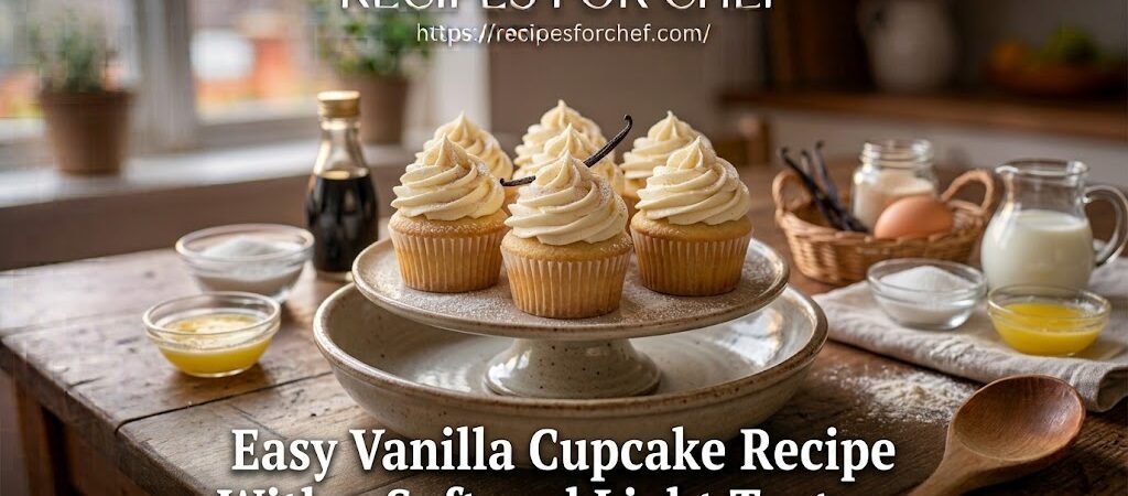 Easy Vanilla Cupcake Recipe With a Soft and Light Texture
