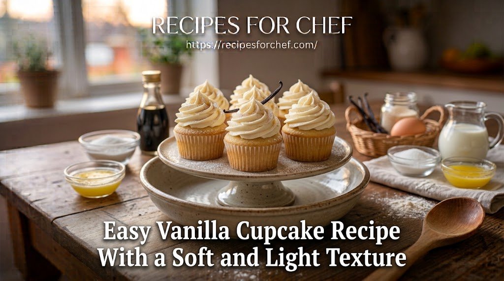 Easy Vanilla Cupcake Recipe With a Soft and Light Texture